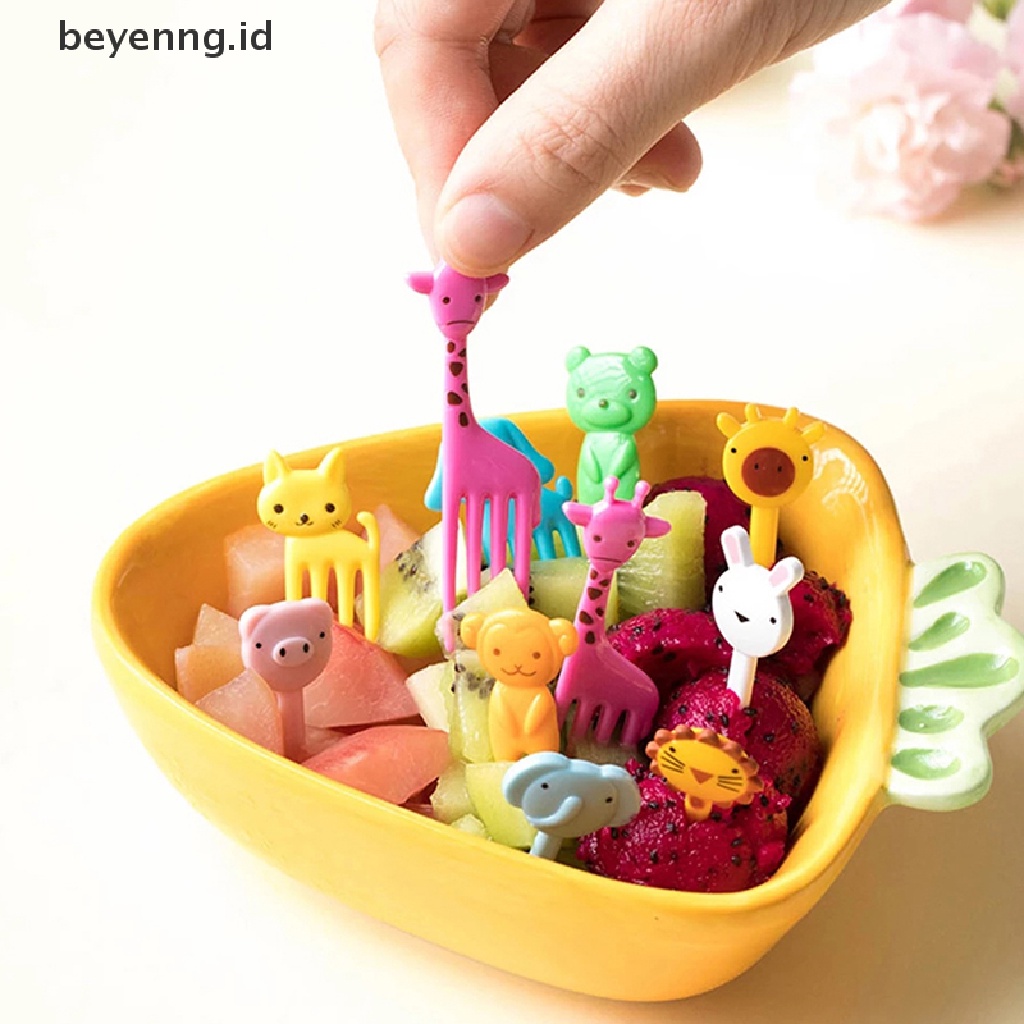 Beyen 6 / 10pcs / Pak Tusukan Makanan Ringan / Dessert / Bento Desain Kartun Untuk Anak
