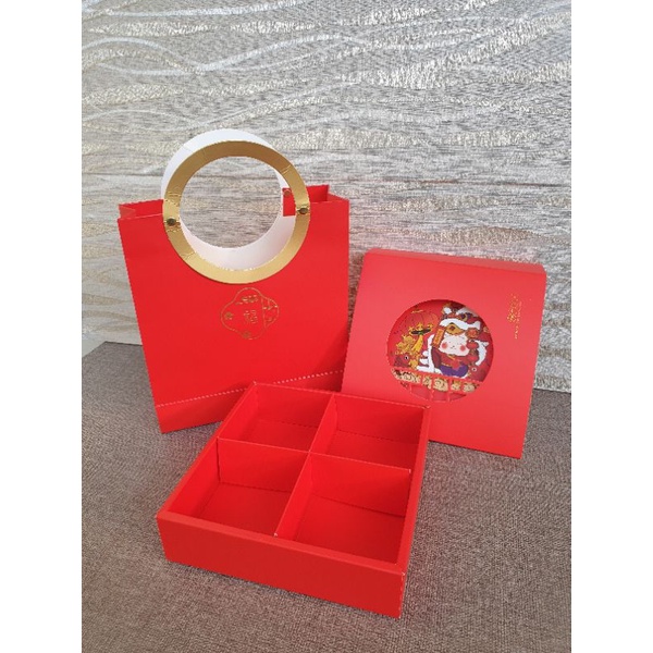 

Bincoin Mooncake Box / Kotak Kue Bulan Merah (100gr - 125gr) isi 4