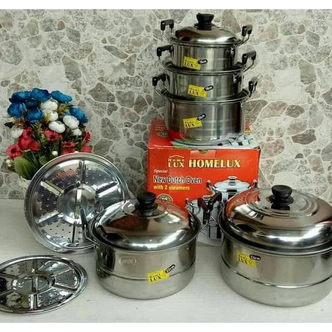 Panci Set Kingko 5 Pcs 555 + Steamer / panci set homelux stainless