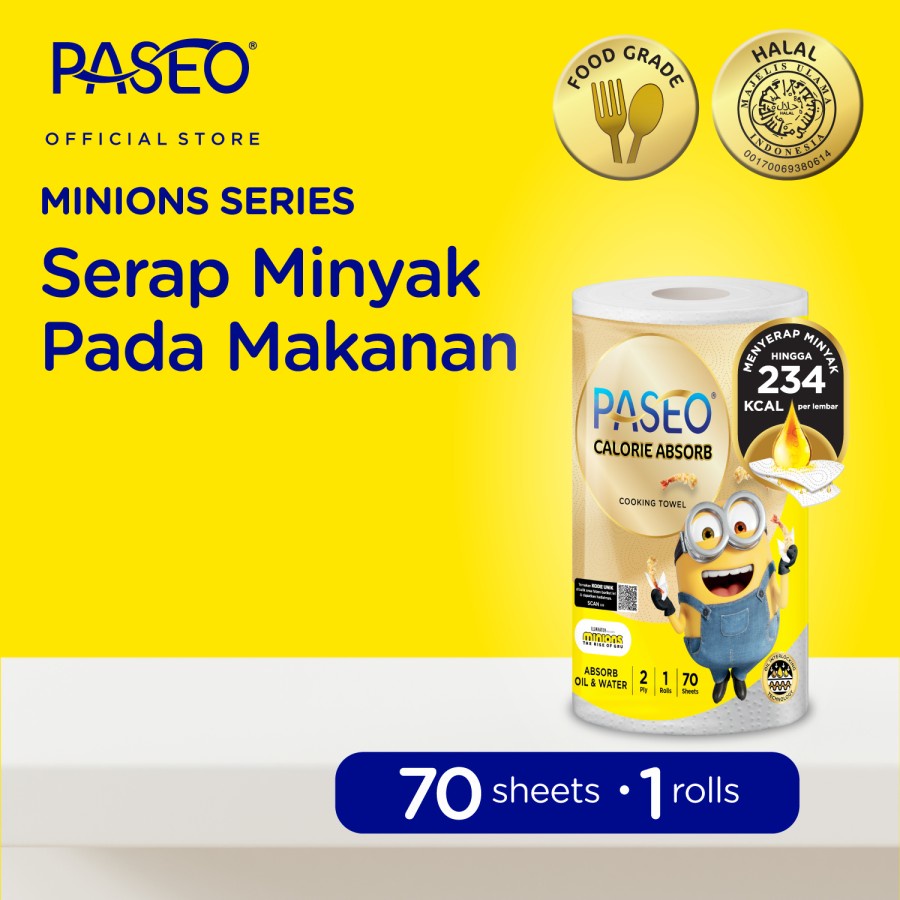 Paseo Calorie Absorb | Tissue Penyerap Minyak &amp; Air | Tissue Dapur 1 Roll