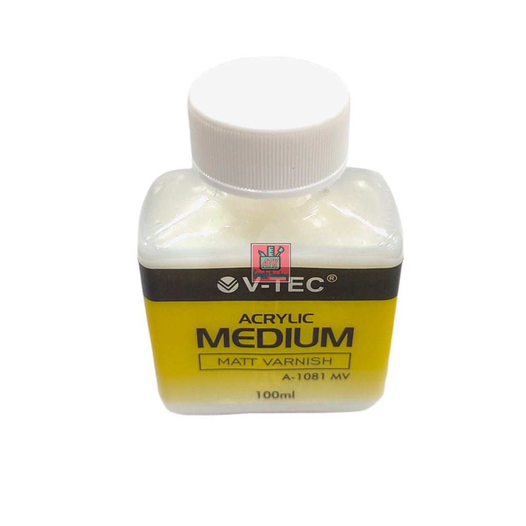 

V-TEC ACRYLIC MEDIUM MATT VARNISH A-1081 MV 100ML MEMBERI EFEK WARNA MATT SHAGB