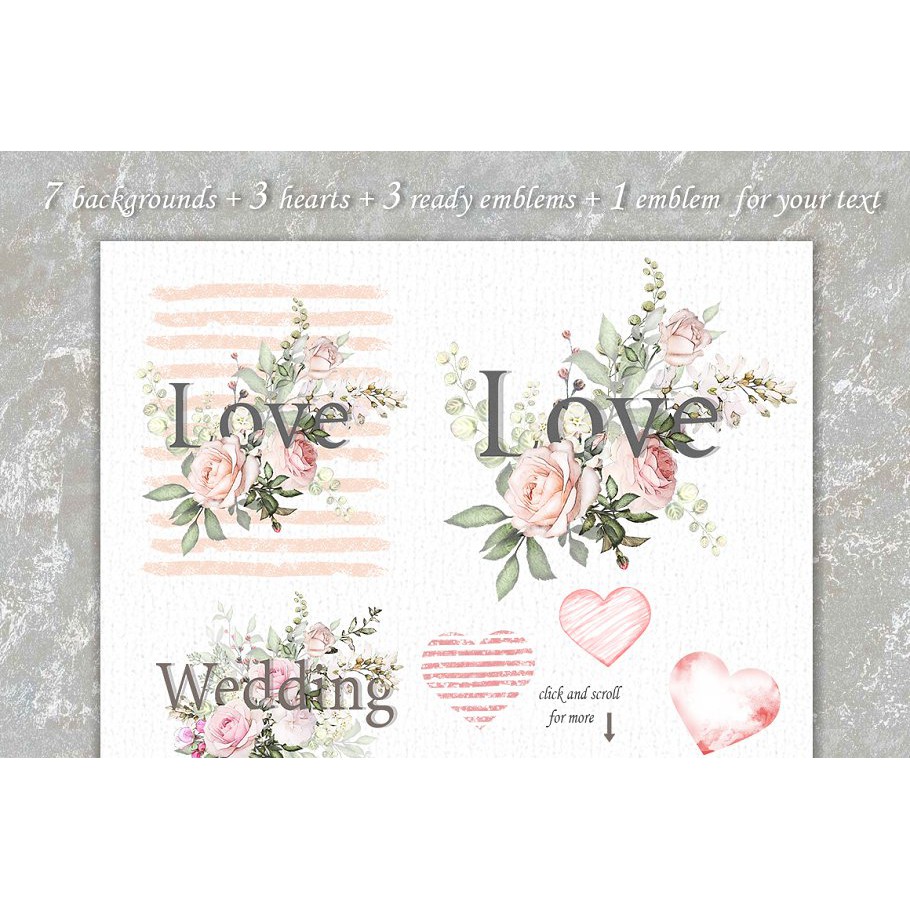 Love And Roses Floral Design Set - JPEG Ultra HD