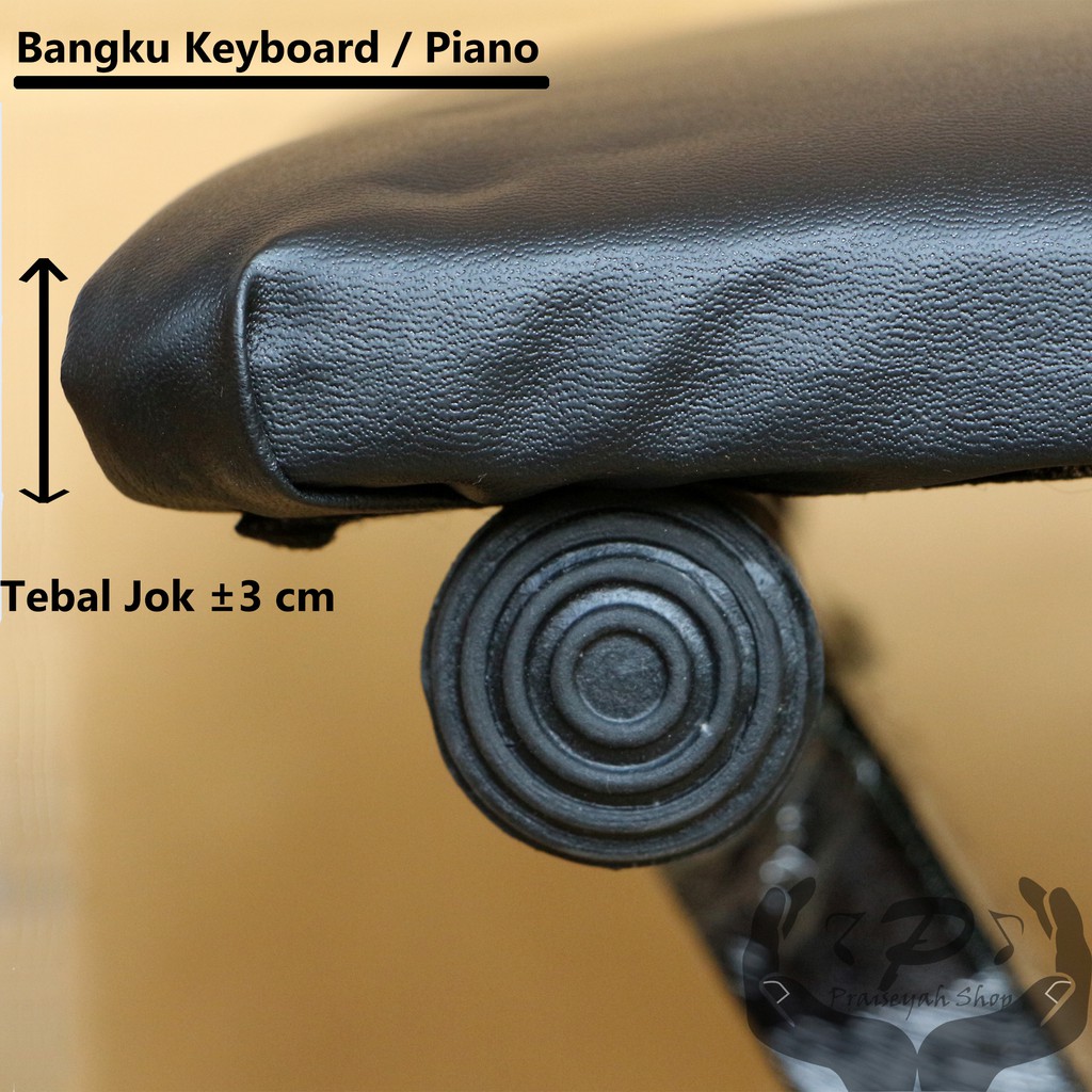 Kursi Keyboard / Bangku Piano Chair Double Kaki