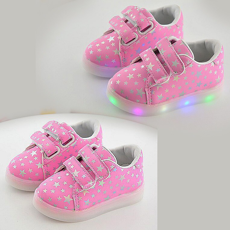 Sepatu Lampu Anak LED Star PINK