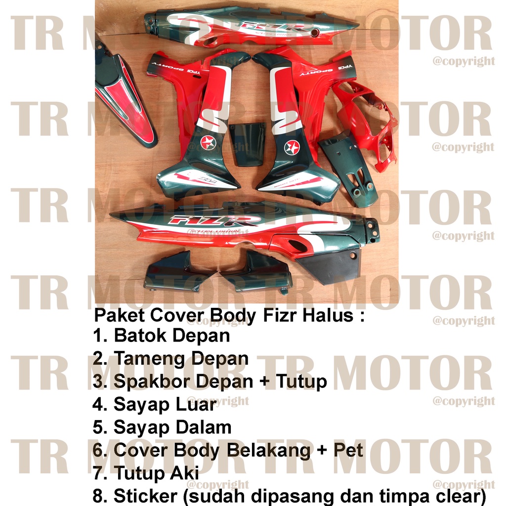 Cover Body Fizr F1zr Caltex Hijau Merah Full Set Halus Cover Bodi Yamaha Fiz r