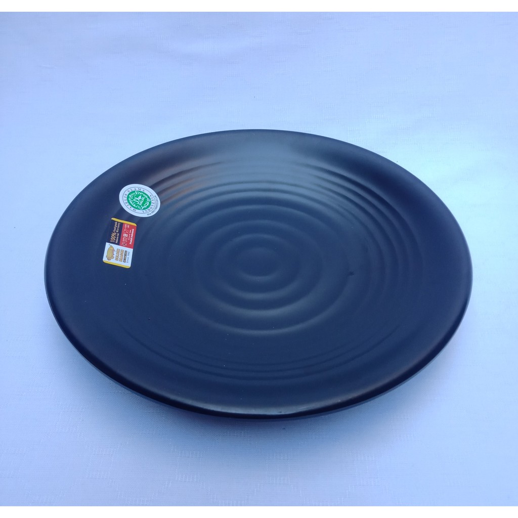Golden Dragon melamin Tembikar Black/Hitam Piring Makan 9 in.
