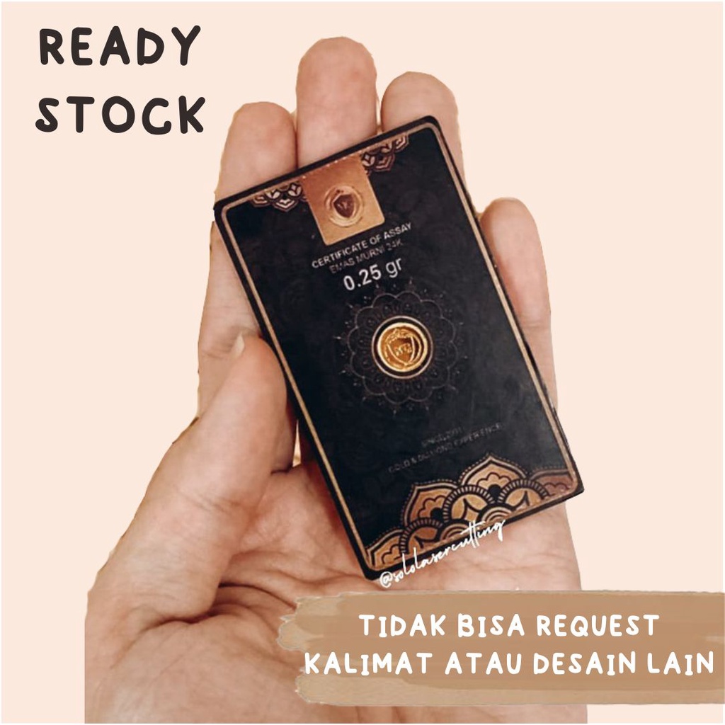 REPLIKA Minigold seri black Card Acrylic dan Replika Mini Gold 0,25 gram/black series ||