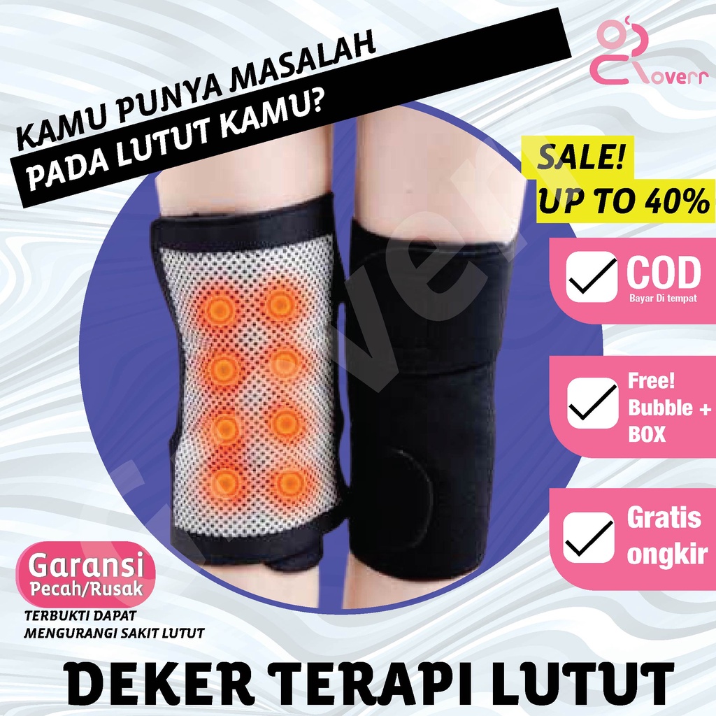 Sabuk Corset Korset Alat Deker Terapi Pemanas Lutut Knee Pads Magnetic Support SEPASANG