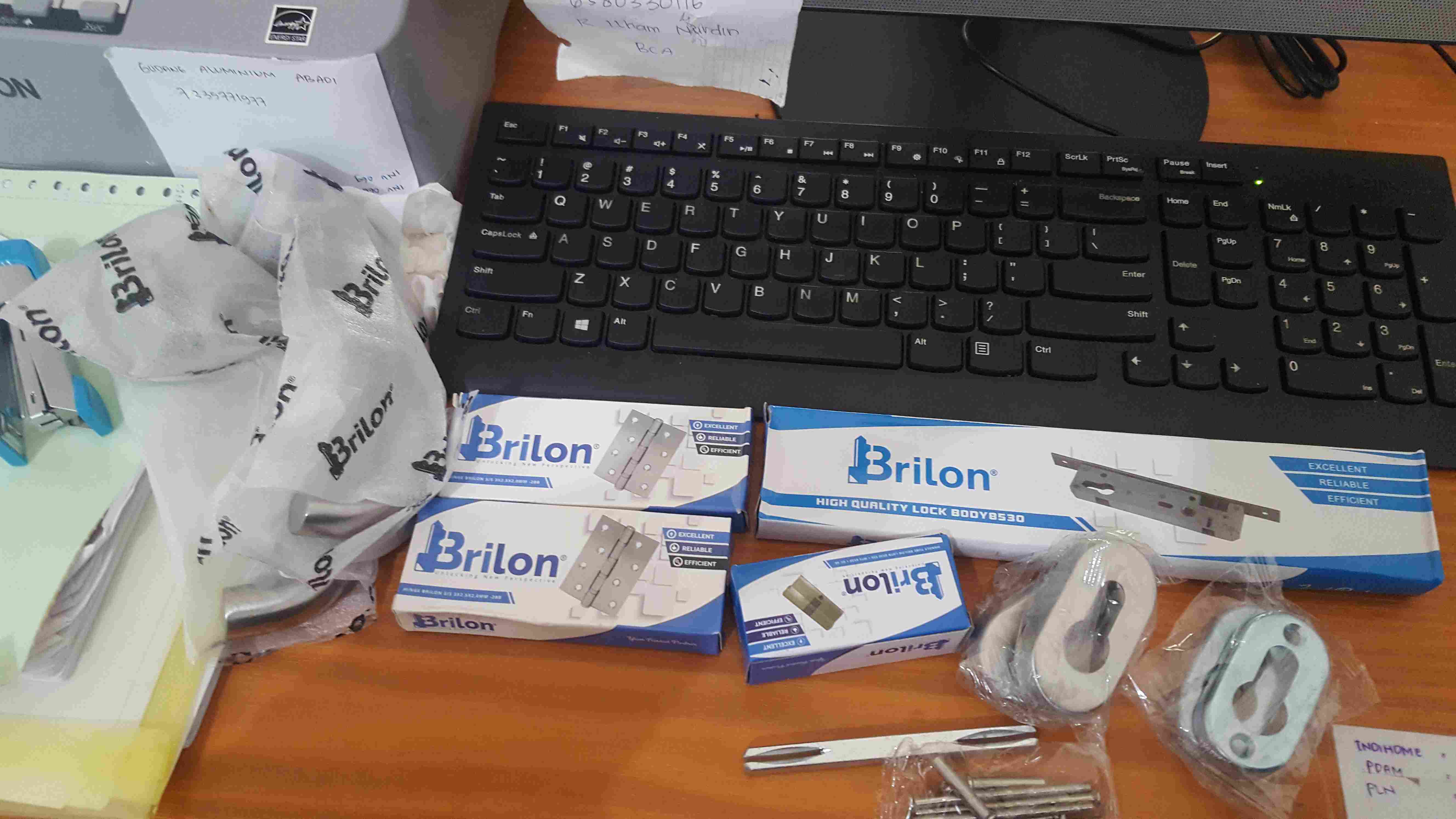 Kunci Set Aluminium Brilon 30 Mm (handle Brilon + Kunci Brilon)