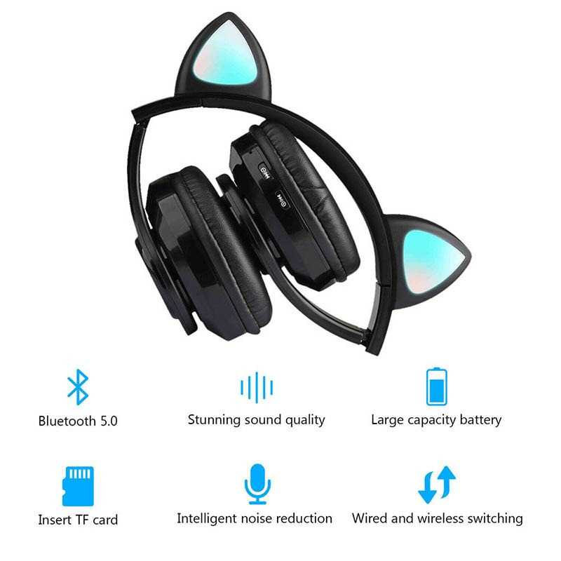 Bluetooth Headset Headphone Telinga Kucing Cute Cat Ear CXTB39