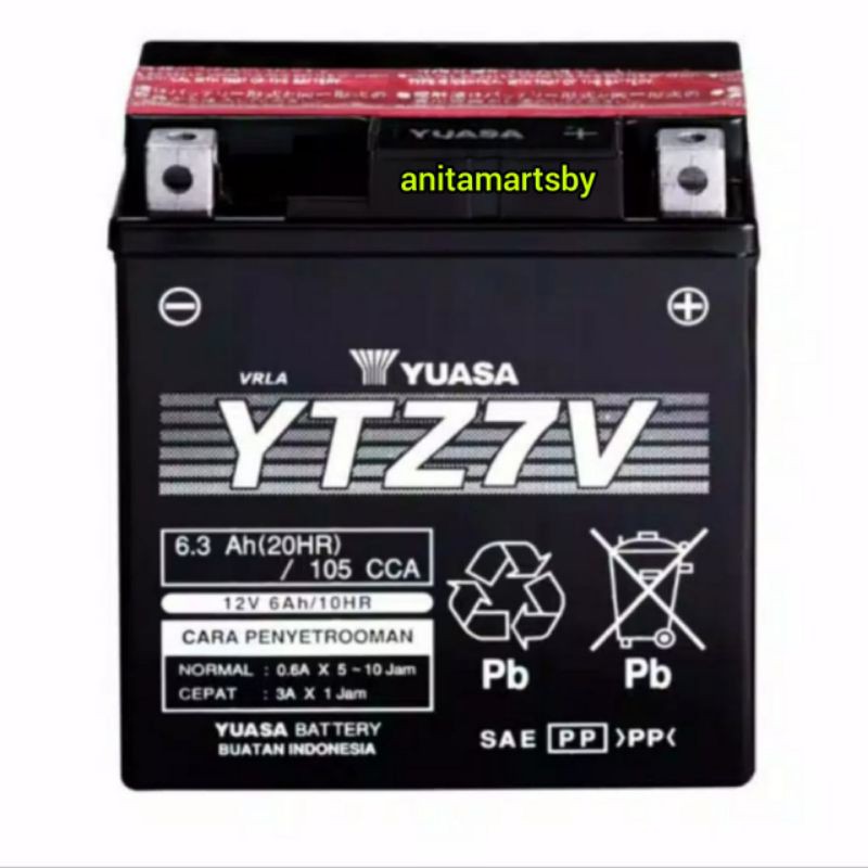 Jual #PROMO Accu / Aki Motor Yuasa Mf YTZ7V 12V 6,3Ah untuk (Nmax Aerox