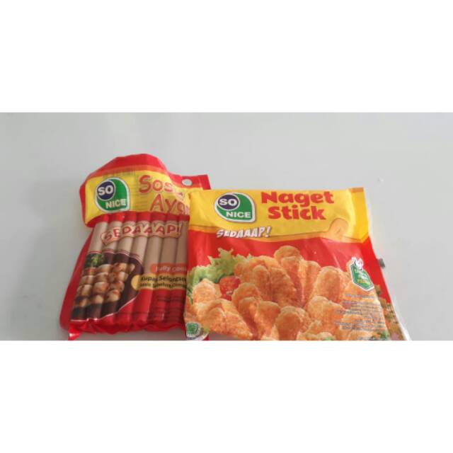 

Paket nuget dan sosis(nuget so nice 250 grm+sosis so nice 375 grm)