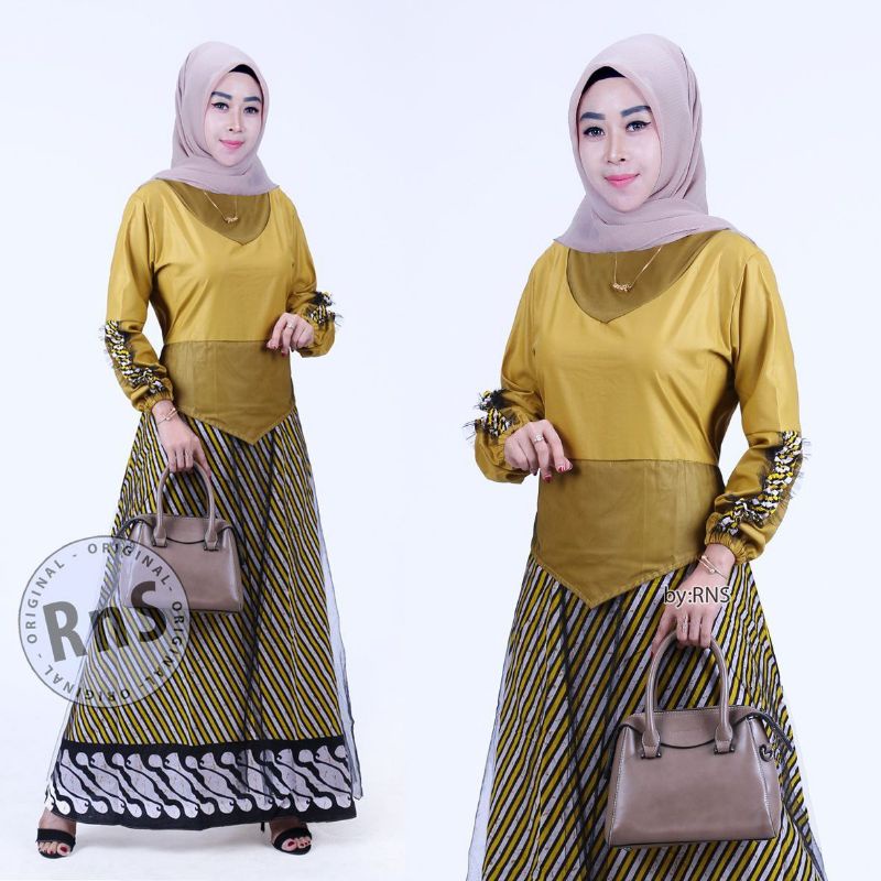 Maura Couple - Sania Ruffle Batik Couple Keluarga Modern Ori Ndoro Jowi DNT Garansi Termurah Shopee