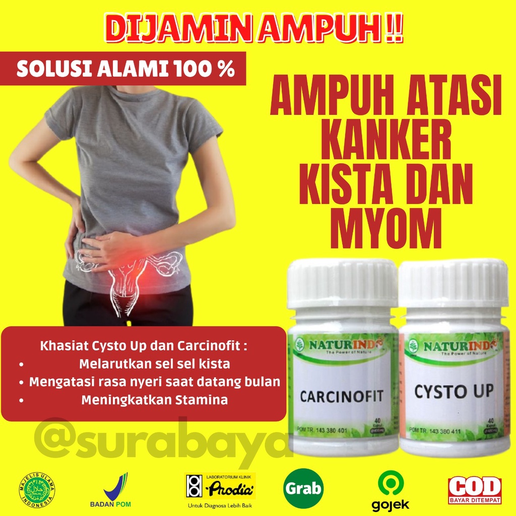 Obat Kista dan Miom Ovarium Obat Herbal Kista Bartholin Obat Penyakit Rahim Obat Cista Cysta Obat Miom Myom Coklat Obat Kista Endometriosis Ampuh Jamu Herbal Kista Miom Tumor Mioma Ampuh BPOM HALAL MUI CYSTO UP Naturindo Surabaya 40 Kapsul-KANKER KISTA & MYOM