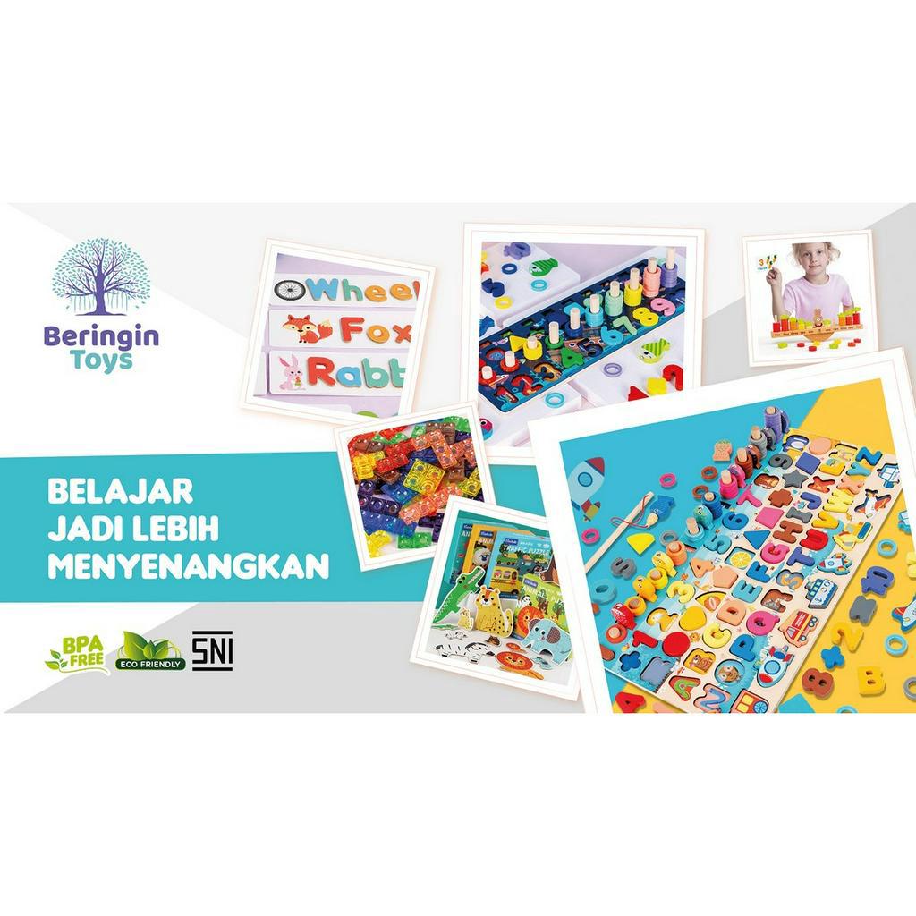 Mainan Edukasi - Wooden Cognitive Puzzle Kayu / Mainan Montessori Anak / 3D Jigsaw