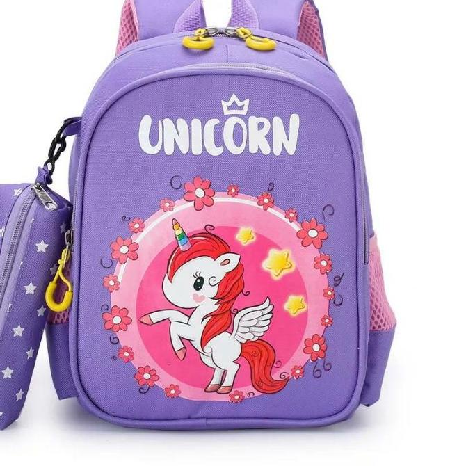 ✰ Tas Sekolah Anak Perempuan / Tas Unicorn anti air / Tas TK Sd ➦