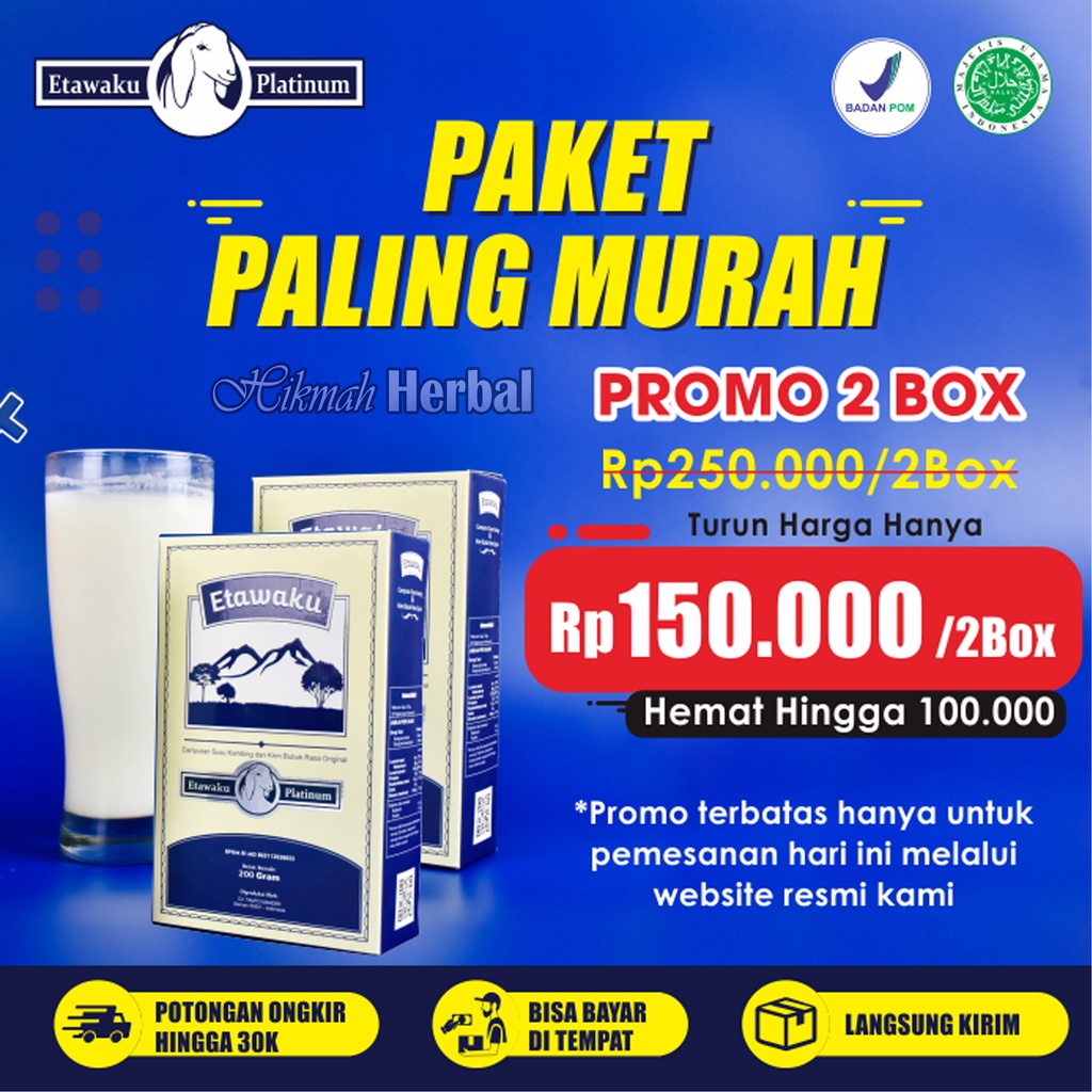 

Promo Susu Kambing ETAWAKU PLATINUM Etawa Anak & Dewasa Rasa Original Provit & Krimer Bubuk Solusi Atasi Masalah Pernapasan / Asma