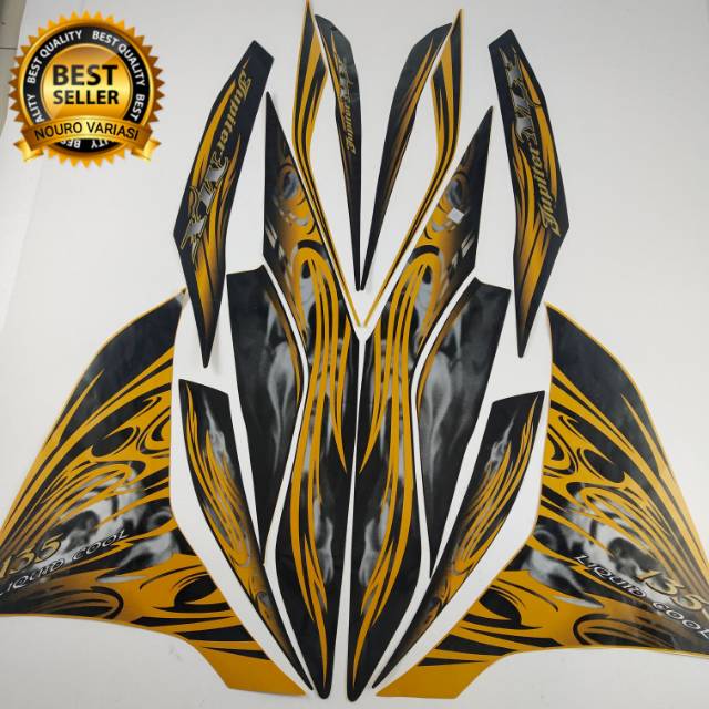 stiker striping motor yamaha Jupiter mx new 135 2011 gold list body standar