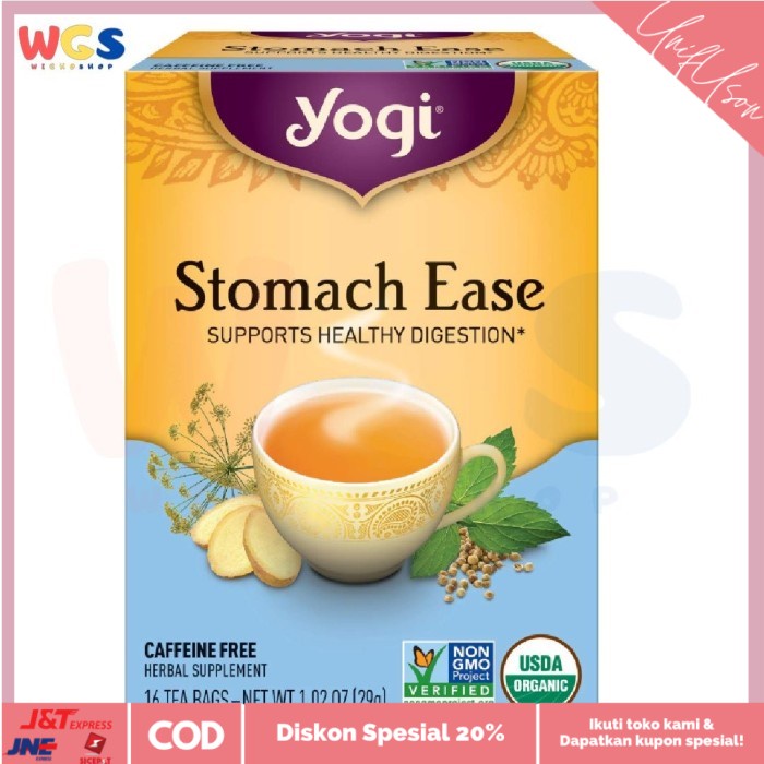 

⭐COD⭐ Yogi Tea Stomach Ease Support Healthy Digestion 16 Tea Bags 29gr