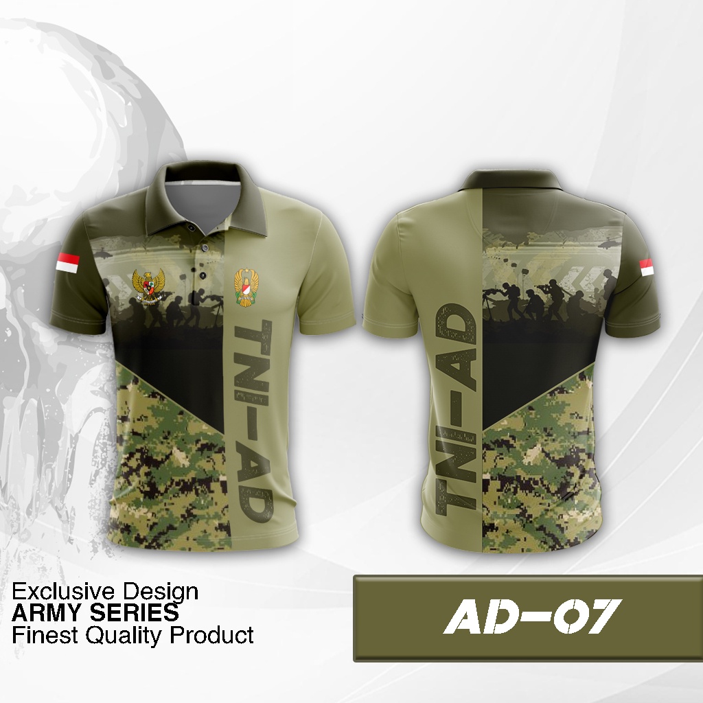 Baju Kaos Jersey TNI AD AL AU  FullPrint Printing Custom Premium Militer Tentara TERLARIS KEREN