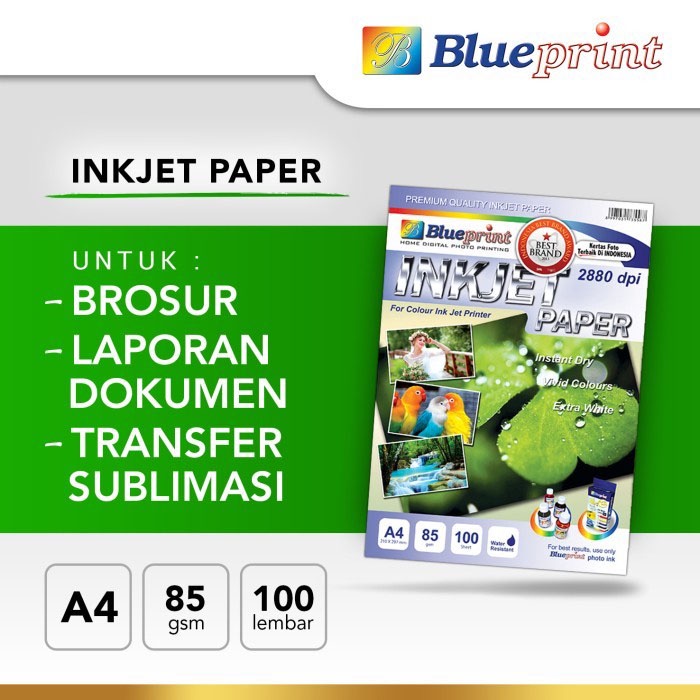 

Blueprint Kertas Inkjet Paper A4 85 gsm 1 Pack isi 100 Pcs