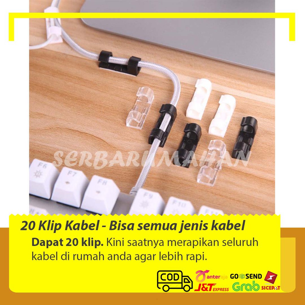 SR240 Penjepit Kabel Laptop Klip Kabel Listrik pengikat kabel hp Pengaman Furniture Rumah Tangga