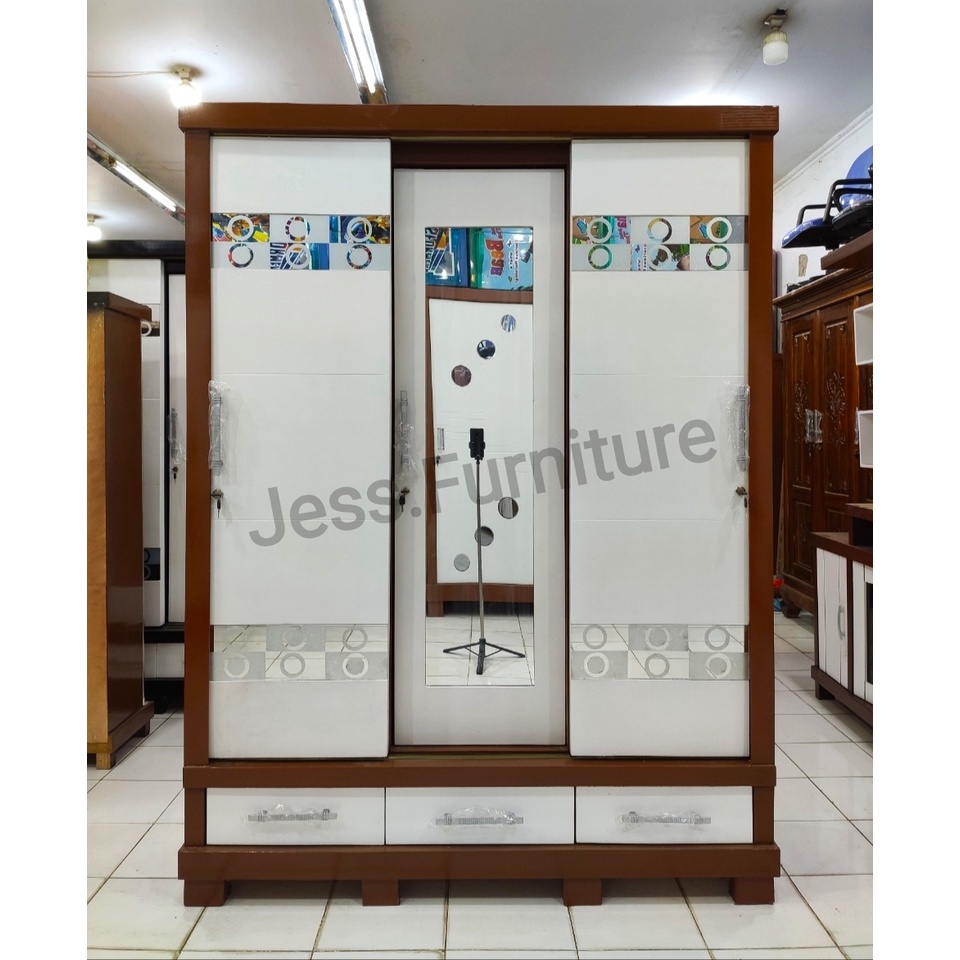 Lemari Baju Sliding 3Pintu , Lemari Sliding 3 Pintu , Lemari Baju Gamis , Lemari 3 Pintu Pintu Geser