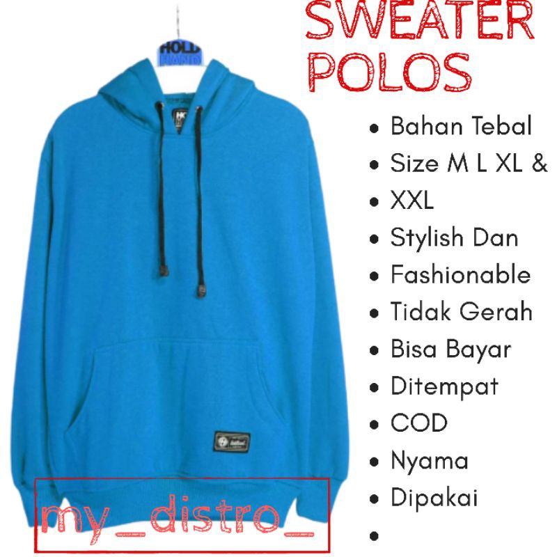 Jaket Sweater Hoodie Polos Tosca Pria Wanita Distro  Unisex  ( my_distro )