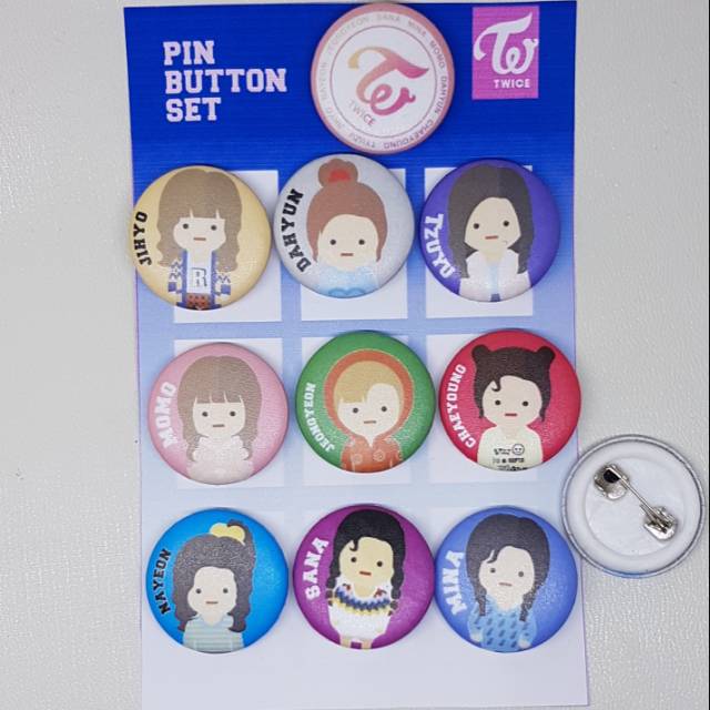 TWICE PIN BUTTON SET TWICE LAND badge brooch KPOP bros