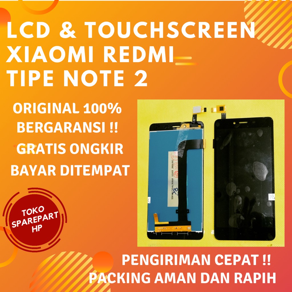Layar Lcd Fullset Xiaomi Note 2 Ori Lcd dan Touchscreen Hp Xiaomi Redmi Not 2 Original