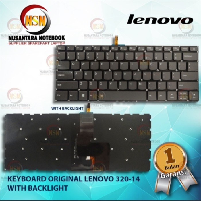 Keyboard Lenovo Ideapad 320-14 hitam backlight