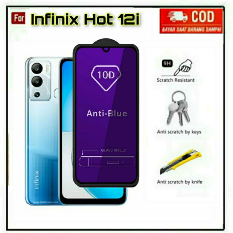 TEMPERED GLASS BLUE LIGHT INFINIX HOT 12i HOT 12 PLAY 12 PLAY NFC HOT 12 NOTE 12 G96 12 VIP 12i 12 TG LAYAR ANTI GORES KACA FULL COVER ANTI RADIASI