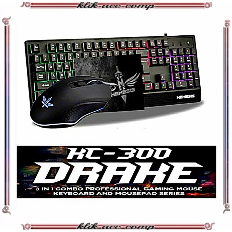 NYK Keyboard Gaming Combo Nemesis Drake Kc- 300