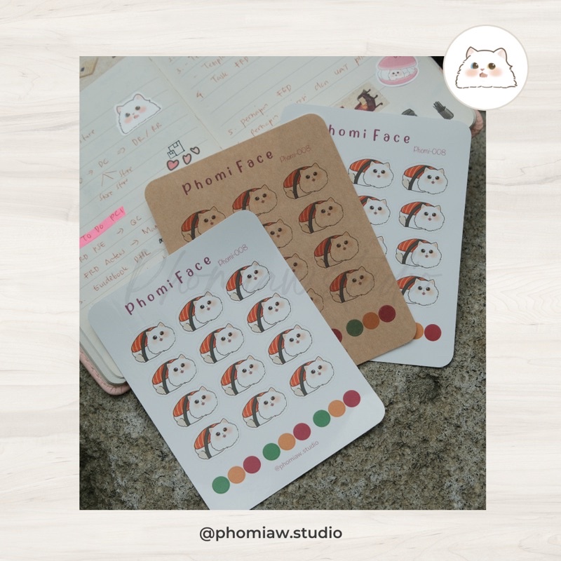 

cute cat sticker sashimi phomi face 008