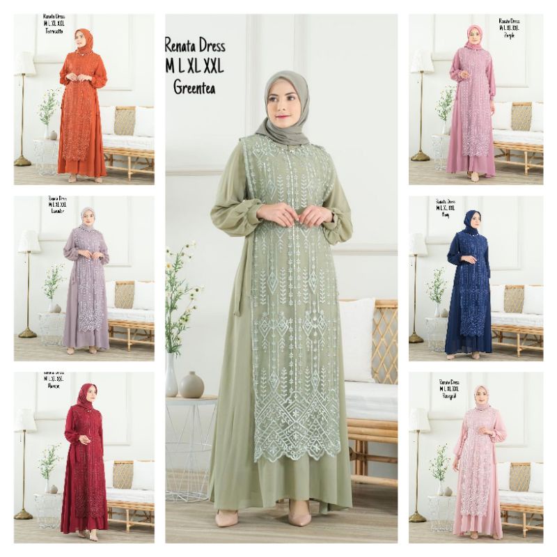 BA Renata dress modern  gamis muslim  gamis lamaran gamis pesta  gamis   gamis terbaru  gamis jumbo  gamis busui