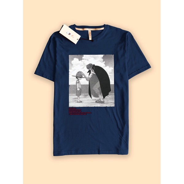 Kaos Tshirt Anime One Piece RED Shanks Luffy Hat