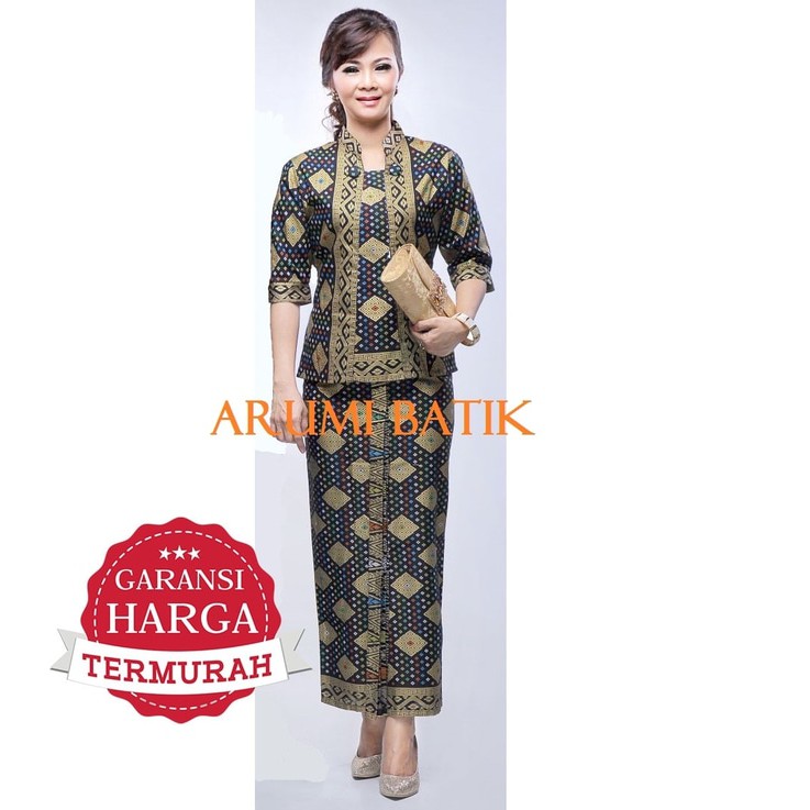 Blouse Rok Setelan Atasan Bawahan Seragam Batik 2089 Hitam