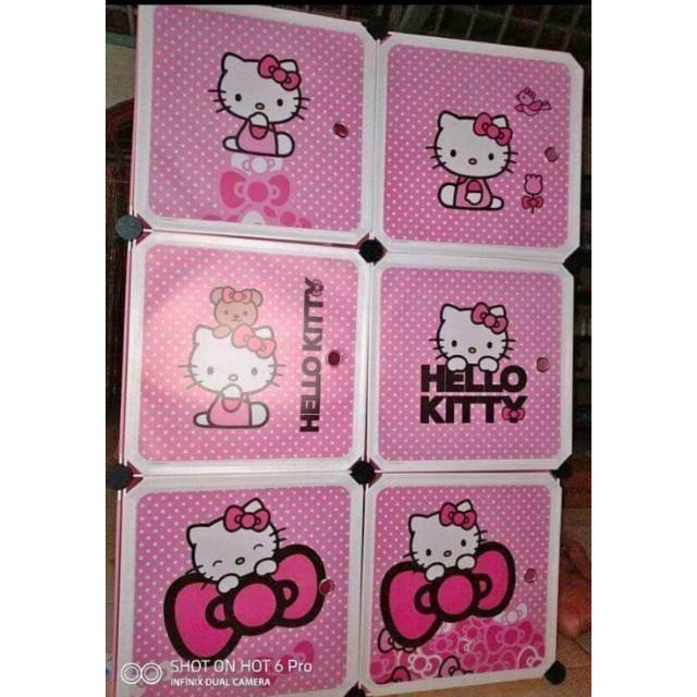 Lemari Portable 6 Pintu Hello Kitty