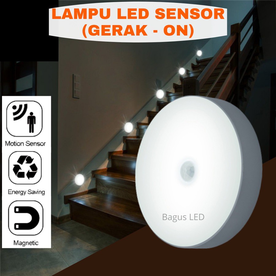 LAMPU TIDUR SENSOR GERAK LED/LAMPU LEMARI/ LAMPU TANGGA/EMERGENCY