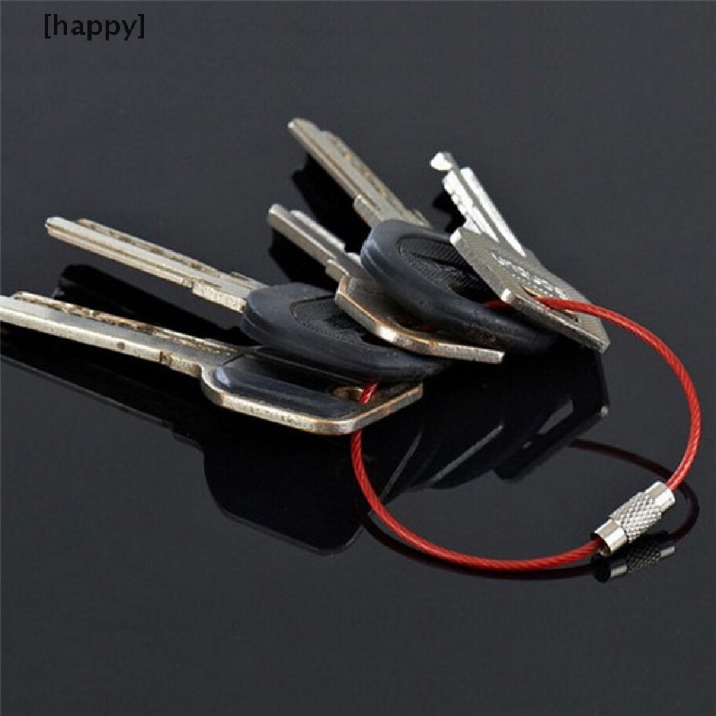 5pcs Gantungan Kunci Kabel Kawat Bahan Stainless Steel Untuk Outdoor Hiking