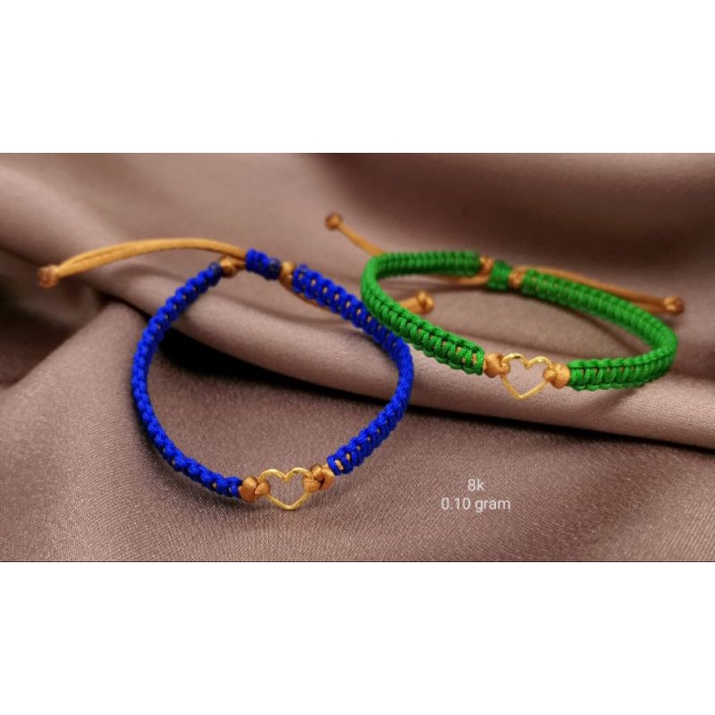 gelang tali variasi emas ulir printir charm koin bintang beruang love (8k)375 kado anak baby pasanga