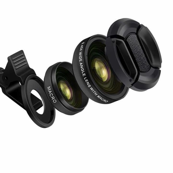 hku Lensa HP Fotografi Super Lebar Wide Angle Lens 0.45x + Macro 12.5x Untuk Smartphone Titangadget ,-3