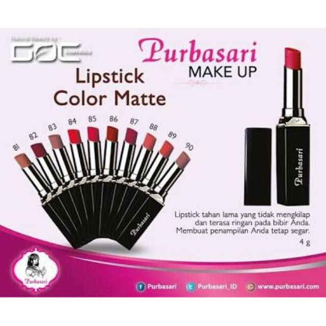 PURBASARI Lipstick Color Matte