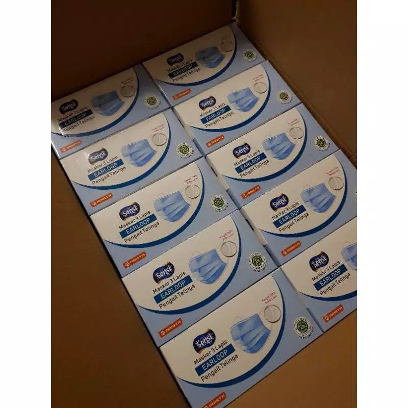 MASKER SENSI 3PLY EARLOOP ISI 40