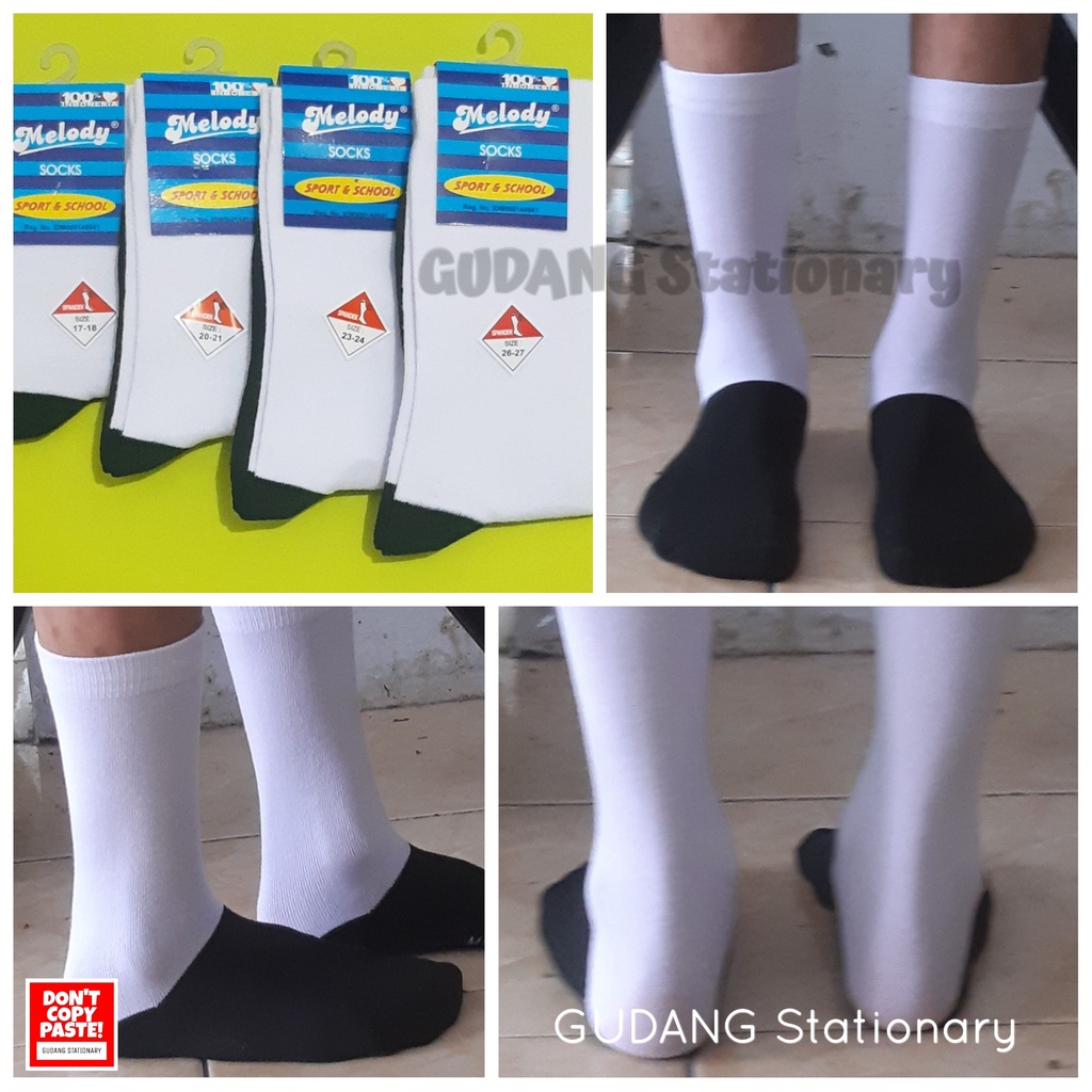 Kaos Kaki Anak Laki - Laki Putih Hitam MELODY