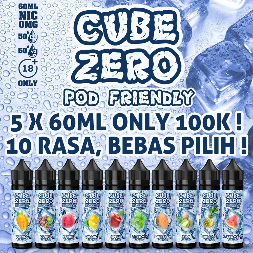 Cube Zero - Promo Paket Hemat 5 Botol Premium Liquid Vape Murah POD