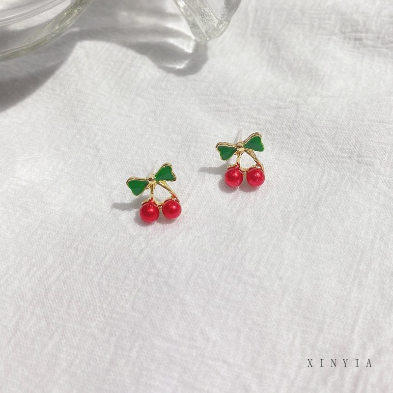 Cherry Merah Lucu Anting Merasa Manis Fashion Korea Perhiasan Wanita