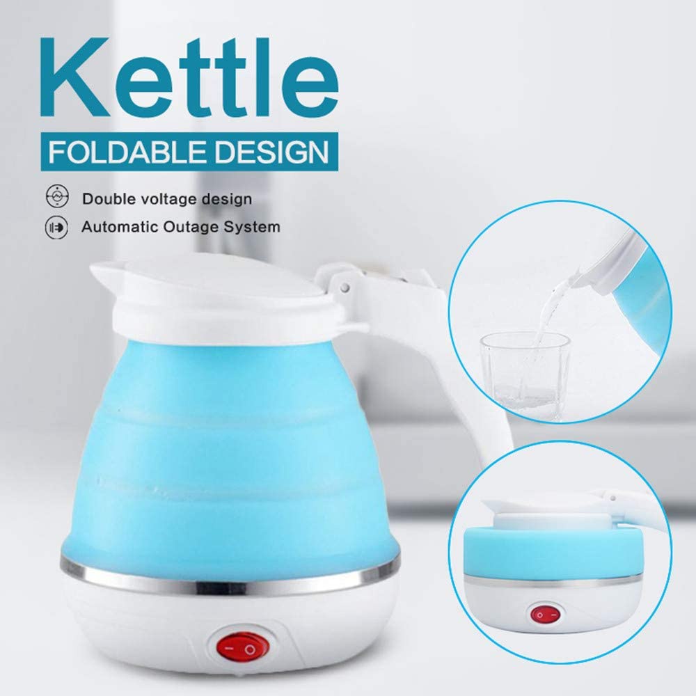 Teko Listrik Pemanas Air Kettle Portable Silikon Camping Kapasitas 600ml