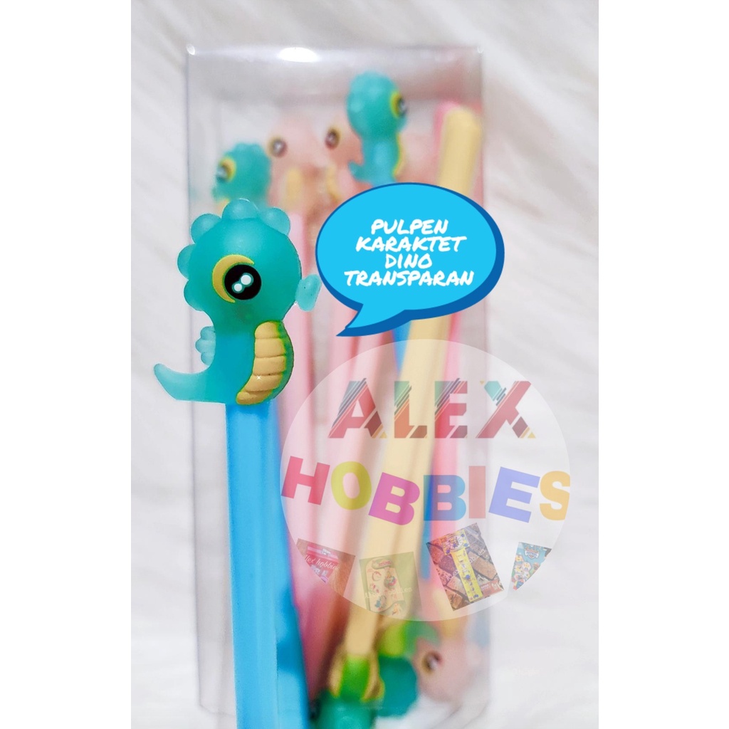 

pulpen karakter lucu karakter Dino Transparan pulpen karakter 1 lusin ( 12 Pc ) bolpen gel karakter