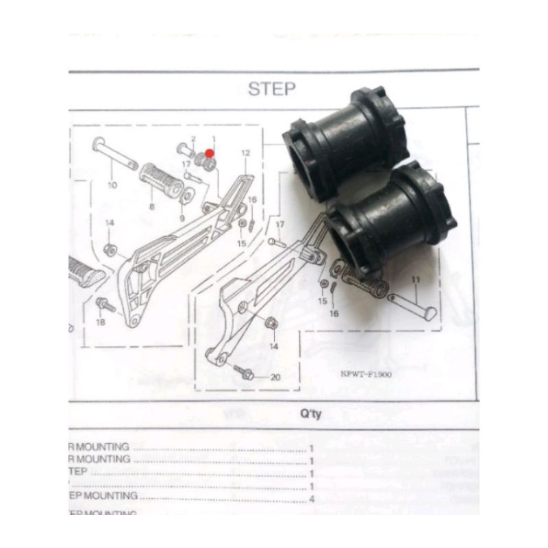 Karet gantungan knalpot honda kirana supra x 125